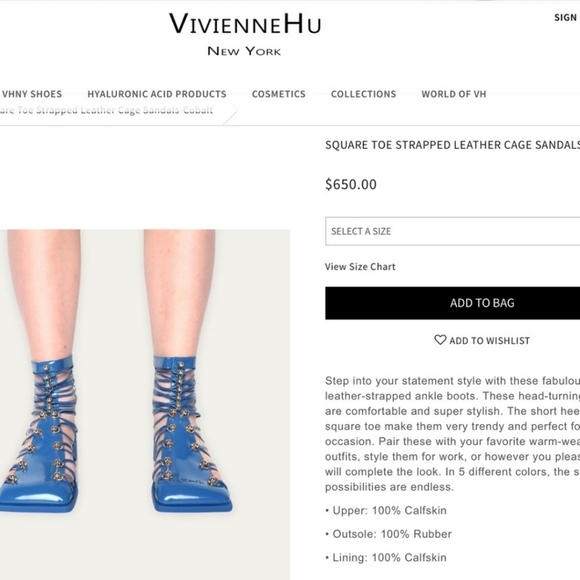 Vivienne Hu Cobalt Blue Patent Gladiator Sandals Sz. 9.5 New Bold Designer Style - Picture 5 of 14